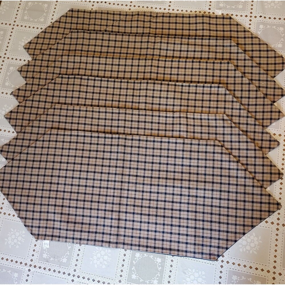 Table Runners- Placemats- Set Of 6- Primitive - Country Blue & Brown 36" x 14"